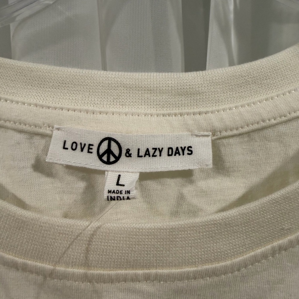 Woman’s Crop Cream Rainbow T-Shirt - Picture 2 of 5